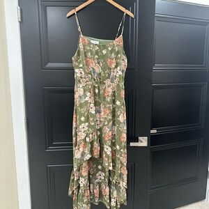 Hayden Green Floral High Low Dress
